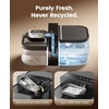 image:imageoneisall 35L Wireless Filterless Cat Water Fountain for Cat PetPW17  Wastewater SeparationNo Filter NeededCordlessSeparate CleanampDirty Water304 Stainless Bowl30dB QuietSmart LED Display